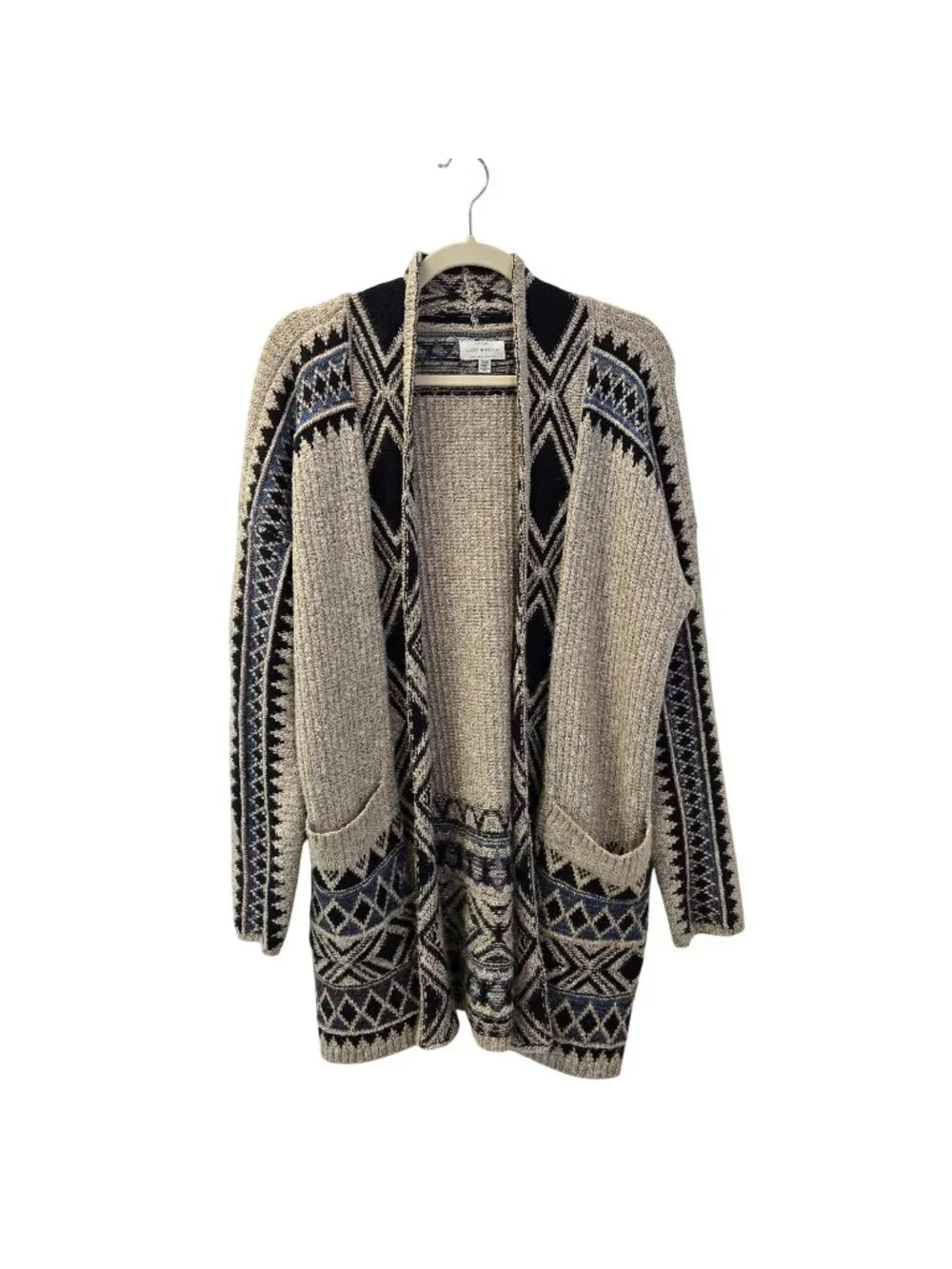 Lucky Brand Aztec Print Open Cardigan Sweater Size Medium